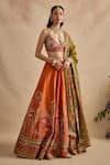 Buy Kalista Orange Silk, Viscose Georgette Embroidery, Sequins, Zari, Yamika Lehenga Set at Aza Fashions Buy_Kalista_Orange Silk, Viscose Georgette Embroidery, Sequins, Zari, Yamika Lehenga Set _at_Aza_Fashions