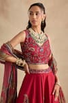 Shop Kalista Magenta Viscose, Silk, Tissue Embroidery, Sequins, Aashna Paisley Lehenga Set Online at Aza Fashions Shop_Kalista_Magenta Viscose, Silk, Tissue Embroidery, Sequins, Aashna Paisley Lehenga Set _Online_at_Aza_Fashions