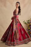 Buy Kalista Magenta Viscose, Silk, Tissue Embroidery, Sequins, Aashna Paisley Lehenga Set Buy_Kalista_Magenta Viscose, Silk, Tissue Embroidery, Sequins, Aashna Paisley Lehenga Set