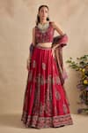 Buy Kalista Magenta Viscose, Silk, Tissue Embroidery, Sequins, Aashna Paisley Lehenga Set at Aza Fashions Buy_Kalista_Magenta Viscose, Silk, Tissue Embroidery, Sequins, Aashna Paisley Lehenga Set _at_Aza_Fashions