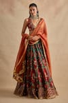 Buy Kalista Green Viscose, Silk, Tissue Embroidery, Sequins, Shazia Printed Lehenga Set at Aza Fashions Buy_Kalista_Green Viscose, Silk, Tissue Embroidery, Sequins, Shazia Printed Lehenga Set _at_Aza_Fashions