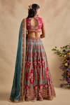 Shop Kalista Green Viscose, Silk, Tissue Embroidery, Zari, Shazia Printed Lehenga Set at Aza Fashions Shop_Kalista_Green Viscose, Silk, Tissue Embroidery, Zari, Shazia Printed Lehenga Set _at_Aza_Fashions