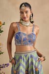 Buy Kalista Blue Viscose, Silk, Organza Embroidery, Urvi Printed Blouse And Sharara Set Online at Aza Fashions Buy_Kalista_Blue Viscose, Silk, Organza Embroidery, Urvi Printed Blouse And Sharara Set _Online_at_Aza_Fashions