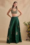 Buy Kalista Green Viscose, Silk Embroidery, Zari, Shanaya Geometric Blouse And Sharara Set Online at Aza Fashions Buy_Kalista_Green Viscose, Silk Embroidery, Zari, Shanaya Geometric Blouse And Sharara Set _Online_at_Aza_Fashions