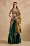 Buy Kalista Green Viscose, Silk Embroidery, Zari, Shanaya Geometric Blouse And Sharara Set at Aza Fashions Buy_Kalista_Green Viscose, Silk Embroidery, Zari, Shanaya Geometric Blouse And Sharara Set _at_Aza_Fashions