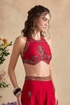 Shop Kalista Pink Viscose, Silk, Organza Embroidery, Aneeka Paisley Blouse Sharara Set Online at Aza Fashions Shop_Kalista_Pink Viscose, Silk, Organza Embroidery, Aneeka Paisley Blouse Sharara Set _Online_at_Aza_Fashions