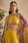 Buy Kalista Yellow Viscose, Silk Embroidery, Sequins, Aneeka Paisley Blouse Sharara Set Buy_Kalista_Yellow Viscose, Silk Embroidery, Sequins, Aneeka Paisley Blouse Sharara Set