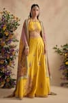 Buy Kalista Yellow Viscose, Silk Embroidery, Sequins, Aneeka Paisley Blouse Sharara Set at Aza Fashions Buy_Kalista_Yellow Viscose, Silk Embroidery, Sequins, Aneeka Paisley Blouse Sharara Set _at_Aza_Fashions