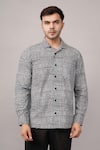 Buy Abraham And Thakore Black Cotton Small Dot Pattern Shirt at Aza Fashions Buy_Abraham And Thakore_Black Cotton Small Dot Pattern Shirt _at_Aza_Fashions