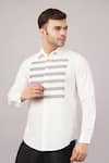 Buy Abraham And Thakore Ivory Poplin Stripe Yoke Shirt Online at Aza Fashions Buy_Abraham And Thakore_Ivory Poplin Stripe Yoke Shirt _Online_at_Aza_Fashions