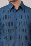 Buy Abraham And Thakore Blue Poplin Dash Pattern Shirt Online at Aza Fashions Buy_Abraham And Thakore_Blue Poplin Dash Pattern Shirt _Online_at_Aza_Fashions