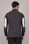 Shop Abraham And Thakore Black Poplin Brushstroke Pattern Shirt at Aza Fashions Shop_Abraham And Thakore_Black Poplin Brushstroke Pattern Shirt _at_Aza_Fashions