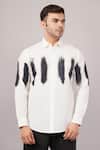 Buy Abraham And Thakore Ivory Poplin Brushstroke Pattern Shirt at Aza Fashions Buy_Abraham And Thakore_Ivory Poplin Brushstroke Pattern Shirt _at_Aza_Fashions
