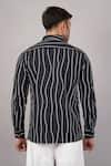Shop Abraham And Thakore Black Poplin Crazy Dash Stripes Pattern Shirt at Aza Fashions Shop_Abraham And Thakore_Black Poplin Crazy Dash Stripes Pattern Shirt _at_Aza_Fashions