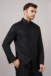 Buy Abraham And Thakore Black Silk Tanchoi Jali Jacket Online at Aza Fashions Buy_Abraham And Thakore_Black Silk Tanchoi Jali Jacket _Online_at_Aza_Fashions