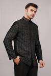 Buy Abraham And Thakore Black Silk Foil Printing Velvet And Jacket Online at Aza Fashions Buy_Abraham And Thakore_Black Silk Foil Printing Velvet And Jacket _Online_at_Aza_Fashions