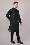 Shop_Abraham And Thakore_Black Silk Applique Foil Kurta _Online_at_Aza_Fashions
