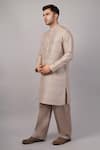 Abraham And Thakore Beige Dupion Sequins Dash Pattern Kurta Online at Aza Fashions Abraham And Thakore_Beige Dupion Sequins Dash Pattern Kurta _Online_at_Aza_Fashions