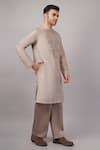 Buy Abraham And Thakore Beige Dupion Sequins Dash Pattern Kurta Online at Aza Fashions Buy_Abraham And Thakore_Beige Dupion Sequins Dash Pattern Kurta _Online_at_Aza_Fashions