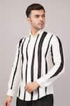 Buy Abraham And Thakore Ivory Cotton Crazy Stripe Pattern Shirt Online at Aza Fashions Buy_Abraham And Thakore_Ivory Cotton Crazy Stripe Pattern Shirt _Online_at_Aza_Fashions