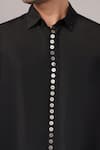 Abraham And Thakore Black Silk Metal Disk Pattern Shirt at Aza Fashions Abraham And Thakore_Black Silk Metal Disk Pattern Shirt _at_Aza_Fashions