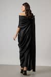 Shop NA-KA Black Satin One Shoulder Draped Gown at Aza Fashions Shop_NA-KA_Black Satin One Shoulder Draped Gown _at_Aza_Fashions