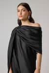 NA-KA Black Satin One Shoulder Draped Gown Online at Aza Fashions NA-KA_Black Satin One Shoulder Draped Gown _Online_at_Aza_Fashions
