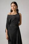 Buy NA-KA Black Off-, One Self Pleated Off Gown Online at Aza Fashions Buy_NA-KA_Black Off-, One Self Pleated Off Gown _Online_at_Aza_Fashions