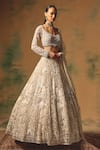 Buy Basanti - Kapde Aur Koffee Ivory Net Sequins, Stones, Beads, Pearls, The Song Of Sienna Lehenga Set Buy_Basanti - Kapde Aur Koffee_Ivory Net Sequins, Stones, Beads, Pearls, The Song Of Sienna Lehenga Set