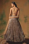 Shop Basanti - Kapde Aur Koffee Gold Georgette Sequins, Stones, Beads Square Neck, The Desert Drift Lehenga Set at Aza Fashions Shop_Basanti - Kapde Aur Koffee_Gold Georgette Sequins, Stones, Beads Square Neck, The Desert Drift Lehenga Set _at_Aza_Fashions