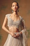 Basanti - Kapde Aur Koffee Ivory Net Sequins, Beads, Embroidery, Metallic The Echo Of Beige Lehenga Set Online at Aza Fashions Basanti - Kapde Aur Koffee_Ivory Net Sequins, Beads, Embroidery, Metallic The Echo Of Beige Lehenga Set _Online_at_Aza_Fashions