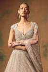 Basanti - Kapde Aur Koffee Ivory Net Sequins, Beads, Embroidery, Metallic The Echo Of Beige Lehenga Set at Aza Fashions Basanti - Kapde Aur Koffee_Ivory Net Sequins, Beads, Embroidery, Metallic The Echo Of Beige Lehenga Set _at_Aza_Fashions