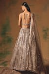 Shop Basanti - Kapde Aur Koffee Gray Georgette Sequins, Beads, Cut Work The Champagne Glow Lehenga Set at Aza Fashions Shop_Basanti - Kapde Aur Koffee_Gray Georgette Sequins, Beads, Cut Work The Champagne Glow Lehenga Set _at_Aza_Fashions