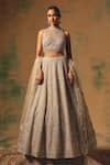 Buy Basanti - Kapde Aur Koffee Beige Organza Sequins, Stones, Pearls, Embroidery The Amber Dusk Lehenga Set at Aza Fashions Buy_Basanti - Kapde Aur Koffee_Beige Organza Sequins, Stones, Pearls, Embroidery The Amber Dusk Lehenga Set _at_Aza_Fashions