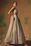 Basanti - Kapde Aur Koffee Beige Organza Sequins, Stones, Pearls, Embroidery The Amber Dusk Lehenga Set Online at Aza Fashions Basanti - Kapde Aur Koffee_Beige Organza Sequins, Stones, Pearls, Embroidery The Amber Dusk Lehenga Set _Online_at_Aza_Fashions