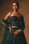 Shop Basanti - Kapde Aur Koffee Green Net Sequins, Beads, Cut Work Sweetheart Neck The Wild Ivy Lehenga Set Online at Aza Fashions Shop_Basanti - Kapde Aur Koffee_Green Net Sequins, Beads, Cut Work Sweetheart Neck The Wild Ivy Lehenga Set _Online_at_Aza_Fashions