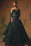 Buy Basanti - Kapde Aur Koffee Green Net Sequins, Beads, Cut Work Sweetheart Neck The Wild Ivy Lehenga Set Buy_Basanti - Kapde Aur Koffee_Green Net Sequins, Beads, Cut Work Sweetheart Neck The Wild Ivy Lehenga Set