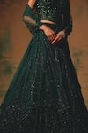 Shop Basanti - Kapde Aur Koffee Green Net Sequins, Beads, Cut Work Sweetheart Neck The Wild Ivy Lehenga Set Shop_Basanti - Kapde Aur Koffee_Green Net Sequins, Beads, Cut Work Sweetheart Neck The Wild Ivy Lehenga Set