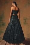 Shop Basanti - Kapde Aur Koffee Green Net Sequins, Beads, Cut Work Sweetheart Neck The Wild Ivy Lehenga Set at Aza Fashions Shop_Basanti - Kapde Aur Koffee_Green Net Sequins, Beads, Cut Work Sweetheart Neck The Wild Ivy Lehenga Set _at_Aza_Fashions