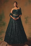 Buy Basanti - Kapde Aur Koffee Green Net Sequins, Beads, Cut Work Sweetheart Neck The Wild Ivy Lehenga Set at Aza Fashions Buy_Basanti - Kapde Aur Koffee_Green Net Sequins, Beads, Cut Work Sweetheart Neck The Wild Ivy Lehenga Set _at_Aza_Fashions