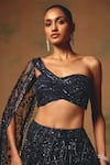 Shop Basanti - Kapde Aur Koffee Blue Net Sequins, Crystals, Stones, Embroidery The Waltz Of Midnight Lehenga Set Online at Aza Fashions Shop_Basanti - Kapde Aur Koffee_Blue Net Sequins, Crystals, Stones, Embroidery The Waltz Of Midnight Lehenga Set _Online_at_Aza_Fashions