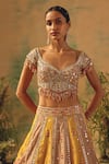 Buy Basanti - Kapde Aur Koffee Multi Color Tissue Sequins, Mirrors, Embroidery The Ochre Reverie Lehenga Set Online at Aza Fashions Buy_Basanti - Kapde Aur Koffee_Multi Color Tissue Sequins, Mirrors, Embroidery The Ochre Reverie Lehenga Set _Online_at_Aza_Fashions