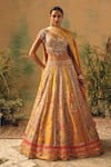 Buy Basanti - Kapde Aur Koffee Multi Color Tissue Sequins, Mirrors, Embroidery The Ochre Reverie Lehenga Set at Aza Fashions Buy_Basanti - Kapde Aur Koffee_Multi Color Tissue Sequins, Mirrors, Embroidery The Ochre Reverie Lehenga Set _at_Aza_Fashions