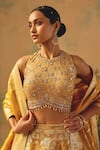 Buy Basanti - Kapde Aur Koffee Mustard Brocade Sequins, Pearls, Embroidery, The Embers Of Marigold Lehenga Set Online at Aza Fashions Buy_Basanti - Kapde Aur Koffee_Mustard Brocade Sequins, Pearls, Embroidery, The Embers Of Marigold Lehenga Set _Online_at_Aza_Fashions