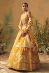 Basanti - Kapde Aur Koffee Mustard Brocade Sequins, Pearls, Embroidery, The Embers Of Marigold Lehenga Set at Aza Fashions Basanti - Kapde Aur Koffee_Mustard Brocade Sequins, Pearls, Embroidery, The Embers Of Marigold Lehenga Set _at_Aza_Fashions