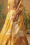 Buy Basanti - Kapde Aur Koffee Mustard Brocade Sequins, Pearls, Embroidery, The Embers Of Marigold Lehenga Set Buy_Basanti - Kapde Aur Koffee_Mustard Brocade Sequins, Pearls, Embroidery, The Embers Of Marigold Lehenga Set
