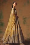 Basanti - Kapde Aur Koffee Yellow Viscose, Organza Sequins, Crystals, The Glint Of Sunshine Lehenga Set Online at Aza Fashions Basanti - Kapde Aur Koffee_Yellow Viscose, Organza Sequins, Crystals, The Glint Of Sunshine Lehenga Set _Online_at_Aza_Fashions
