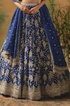 Buy Basanti - Kapde Aur Koffee Blue Viscose, Organza Sequins, Crystals, Pearls, The Electric Peony Lehenga Set Online at Aza Fashions Buy_Basanti - Kapde Aur Koffee_Blue Viscose, Organza Sequins, Crystals, Pearls, The Electric Peony Lehenga Set _Online_at_Aza_Fashions