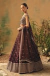 Shop Basanti - Kapde Aur Koffee Purple Tissue Sequins, Crystals, Beads The Winewood Whisper Lehenga Set at Aza Fashions Shop_Basanti - Kapde Aur Koffee_Purple Tissue Sequins, Crystals, Beads The Winewood Whisper Lehenga Set _at_Aza_Fashions