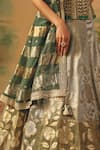 Shop Basanti - Kapde Aur Koffee Green Brocade Sequins, Stones, Beads, Zari, The Sage Bloom Lehenga Set Shop_Basanti - Kapde Aur Koffee_Green Brocade Sequins, Stones, Beads, Zari, The Sage Bloom Lehenga Set